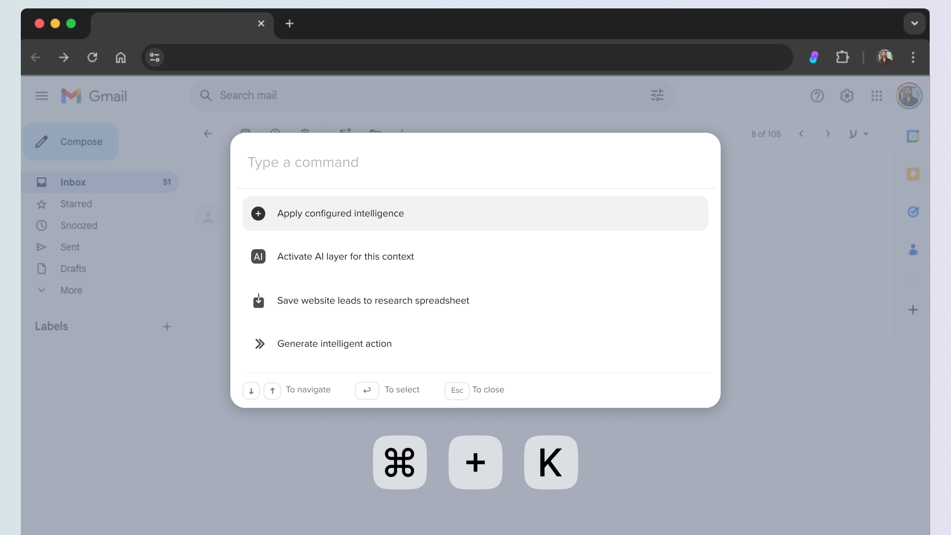 Ply slash command overlay inside a host application